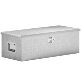 HOMCOM Cutie de Scule din Aluminiu cu Lacăt și 2 Chei, M&acirc;nere Laterale, Cutie de Depozitare 43L Rezistentă, Ideală pentru Camioane, Autorulote, Remorc