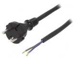 Cablu Alimentare 2x1mm2 2m Negru 16A