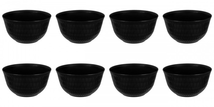 Set boluri, 8 piese, 4.5 l, Plastic, Negru