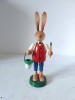 ** Iepuraș de Paște vintage german, decorațiune din lemn, Erzgebirge, artă populară, pictată manual, fabricată &icirc;n Germania, 17.5cm inaltime