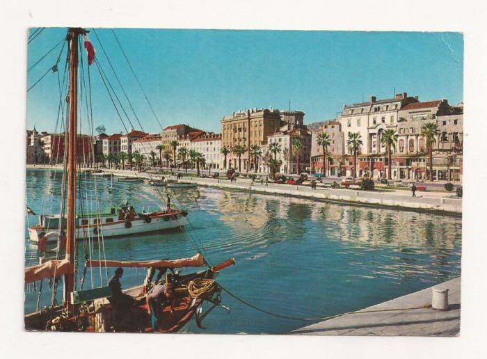 FA38-Carte Postala- CROATIA - Split, Portul, circulata 1966