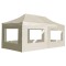 Cort de petrecere pliabil cu pereți, crem, 6 x 3 m, aluminiu