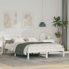 VidaXL Cadru de pat Alb 135 x 190 cm Lemn de brad solid