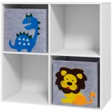 ZONEKIZ Cutii Depozitare Jucării cu 2 Sertare, Material Netesut, Alb | Aosom Romania