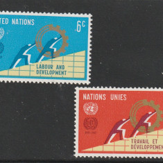 Natiunile Unite New York 1969-Munca si dezvoltare serie 2 val.,dant,MNH,Mi.216-7