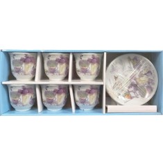 Set 12 piese cesti cafea si farfurioare ceramica 6 persoane 120ml 86-1 CNN50550 foto