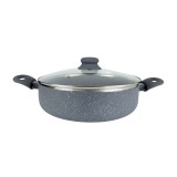 Cratita aluminiu cu doua manere si capac, Invelis granit, Inductie, &Oslash;28 cm