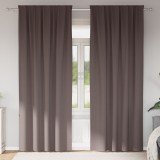 vidaXL Perdele opace 2 pcs Maro &icirc;nchis 245 x 140 cm Poliester
