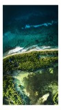 Tablou Canvas, "Laguna ascunsă &icirc;n pădurea tropicală", Ocean, Valuri, Pădure, Vegetație, Uimitor, Albastru, Verde, Natură, Contrast, Peisaj, Aerial, In