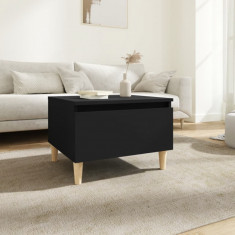 Masa laterala, negru, 50x46x35 cm, lemn compozit