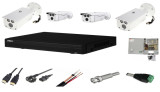 Cumpara ieftin Kit 4 camere supraveghere 2MP, IR 80m Starlight Dahua, Exterior + DVR 4 canale Dahua + Sursa + Cablu + Mufe + Cablu HDMI