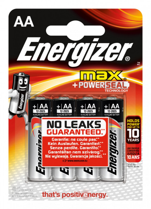 Set 4 Baterii Energizer Alcaline MAX R6/AA 30500006