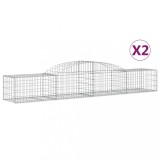 Cumpara ieftin Cosuri gabion arcuite, 2 buc., 300x50x40/60 cm, fier galvanizat