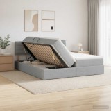 Cumpara ieftin Pat cu storage 2 buc. Gri deschis Piele artificiala