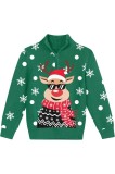 Cumpara ieftin Tricou de Crăciun ur&acirc;t pentru băieți Alisister cu fermoar 1/4, pulover tricotat pentru copii, 3&ndash;10