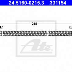 Conducta / cablu frana MITSUBISHI PAJERO II Canvas Top (V2_W, V4_W) (1990 - 2000) ATE 24.5160-0215.3