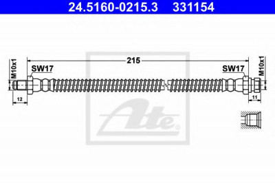 Conducta / cablu frana MITSUBISHI PAJERO II Canvas Top (V2_W, V4_W) (1990 - 2000) ATE 24.5160-0215.3 foto