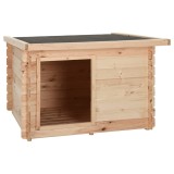 Cumpara ieftin Cușcă de c&acirc;ine, 122,5x118x82,6 cm, lemn masiv de pin 14 mm
