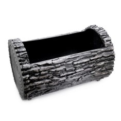 Vas flori dreptunghiular pentru gradina, model scoarta copac, 34 x 21 cm, aspect rustic
