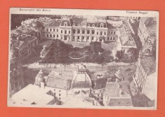 AMS @ - ILUSTRATA BUCURESTII DIN AVION , PALATUL REGAL - NECIRCULATA, CARTE POSTALA RECLAMA PT. SPRIJINUL AVIATIEI ROMANE
