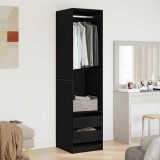 Dulap Negru Stejar vidaXL 50x50x200 cm Lemn, Sifonier Dormitor Modern