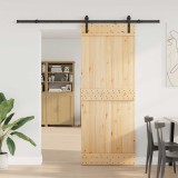 vidaXL Ușă glisantă NARVIK Natural și Negru 80 x 210 cm (213,5 cm) 3445258