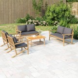 VidaXL Set mobilier de grădină cu perne gri &icirc;nchis, 5 piese, bambus 3156474