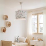 Lustra suspendata pentru copii alba cu model copaci Rugby