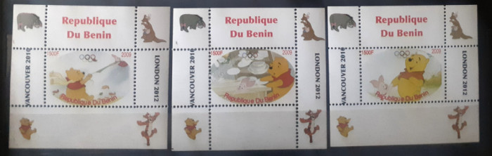 Benin 2009 ursuletul Winnie Pooh , desene animate 3v.mnh