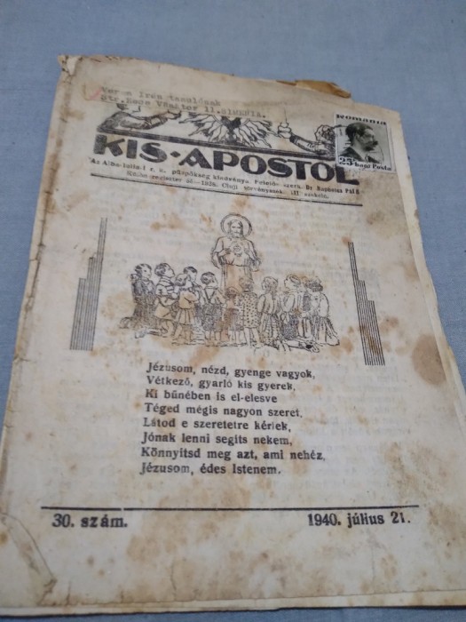 FASCICOL INTERBELIC IN MAGHIARA KIS.APOSTOL 30 /1940