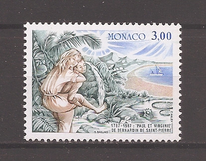 Monaco1987-200 ani de prima ediție-Paul și Virginia de Bernardin de Saint-Pierre