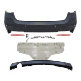 Set bara spate BMW Seria 3, 01.2019, cu catadioptri, cu gauri senzori parcare; grunduit, de vopsit; type M-Tech; cu spoiler; cu gaura evacuare pe