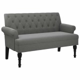 Cumpara ieftin Banca cu spatar gri inchis 120x62x75,5 cm, material textil