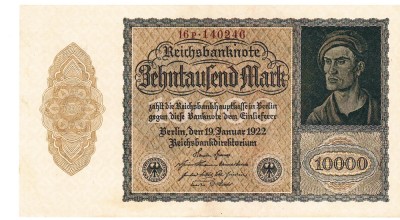 Germania 10 000 10000 Mark 1922 P-72 Seria 140246 foto