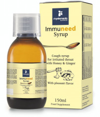 Immuneed Syrop - Sirop pentru gat iritat cu gust placut de Miere &amp;amp;amp; Ghimbir 150ml Myelements foto