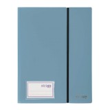 Mapa Strigo, PP, A4, cu elastic, 30 folii protectie, gri-albastru