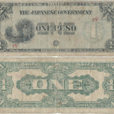 1942 , 1 peso ( P-106a ) - Filipine