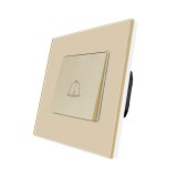 Cumpara ieftin Buton de sonerie mecanic Luxion auriu, cu rama din sticla