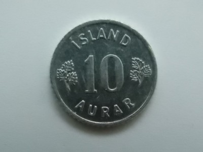 10 AURAR 1974 ISLANDA-aluminiu foto