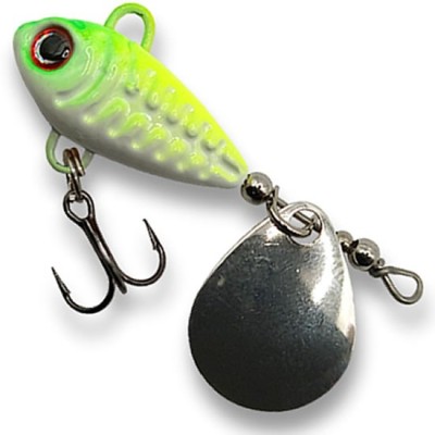 Spinnertail BERTI Skeletonik Pro Colorado Nickel, White Chartreuse, 10g foto