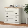 Comodă cu sertare VIGO, alb, 80x40x76 cm, lemn masiv de pin