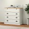 vidaXL Comodă cu sertare VIGO, alb, 80x40x76 cm, lemn masiv de pin 353161