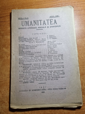 revista umanitatea iulie 1920 - anul 1,nr, 2-tudor arghezii,gala galaction foto