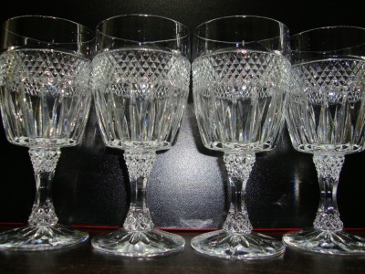 SET / SERVICIU 4 PAHARE CRISTAL foto