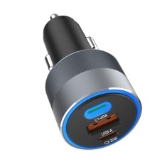 Incarcator Auto Forcell F-Energy ALU 65W, 2x USB-C + USB-A, QC 4.0 PD SFC , Incarcare Ultra Rapida in Masina