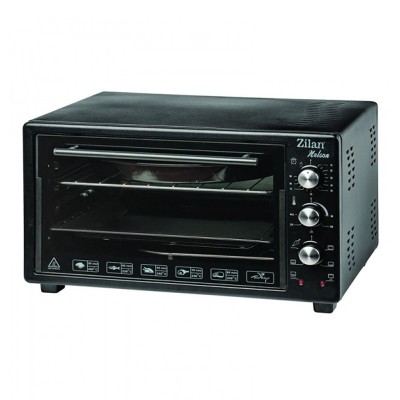 Cuptor electric Zilan Helson, 45 l, 1500 W, timer, interior emailat, Negru foto