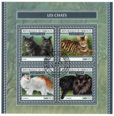 DJIBOUTI 2017 - Pisici /set complet - colita + bloc [2 imagini]