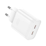 Adaptor Priza - 2x Type C PD 3A 35W alb XO-L105(EU)