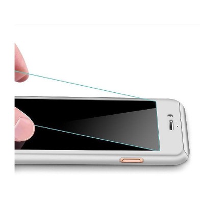 Husa pentru Iphone 7 Full Cover 360 + folie sticla, Silver foto