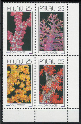 Palau 1990 Mi 343/46 block MNH - Corali foto